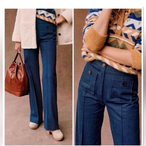 Sezane Dan Trousers Denim - Size 36